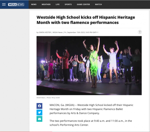 <br><p style="text-align:left">Westside High School kicks off Hispanic Heritage Month with two flamenco performances - MACON, Ga, September 15th 2023</p>