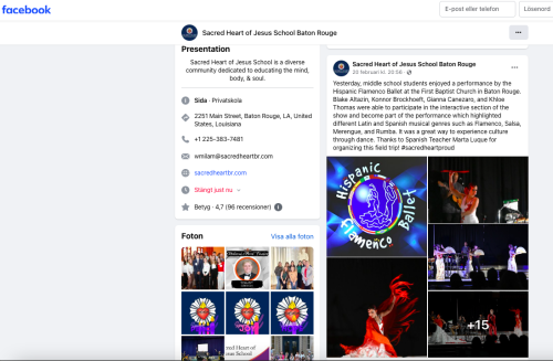 <br><p style="text-align:left">02/19/2024, Middle school students enjoyed a performance by the Hispanic Flamenco Ballet at the First Baptist Church in Baton Rouge</p>